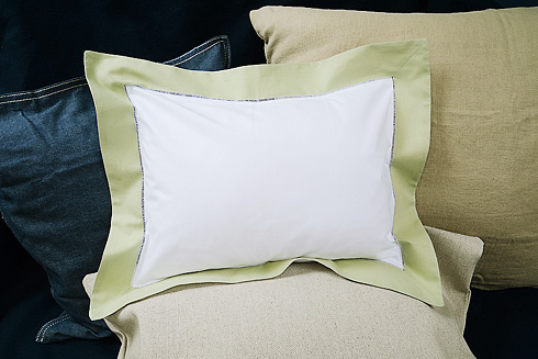 Baby Pillow Sham.White with "NILE" color border.12"x16"pillow.